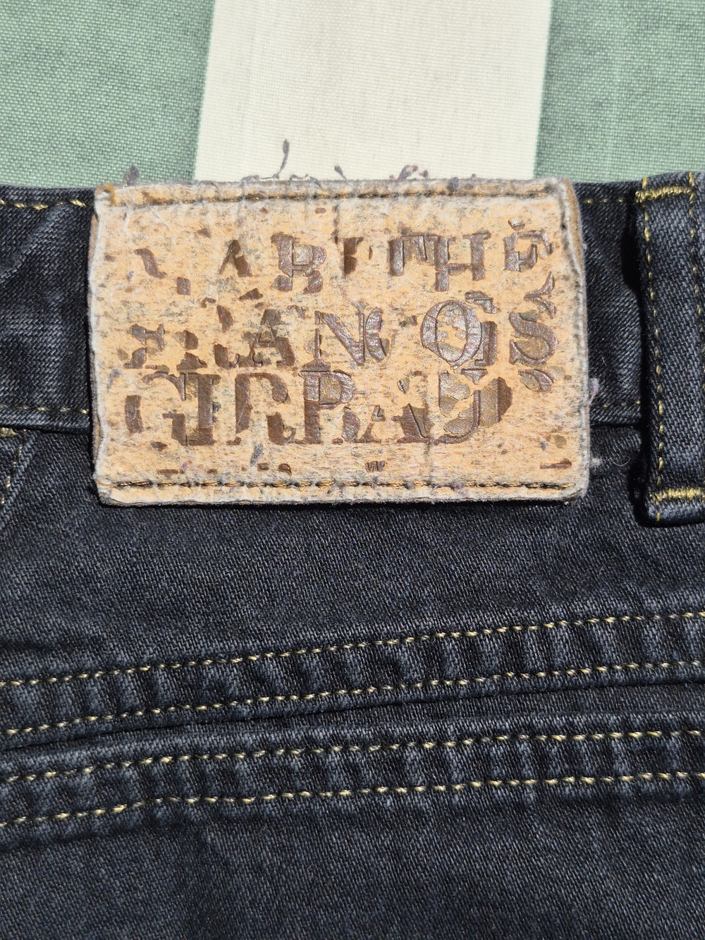 VINTAGE 90's MARITHE' FRANCOIS GIRBAUD BLK Denim Button-Front A-Line Skirt-9/10 - Picture 10 of 13